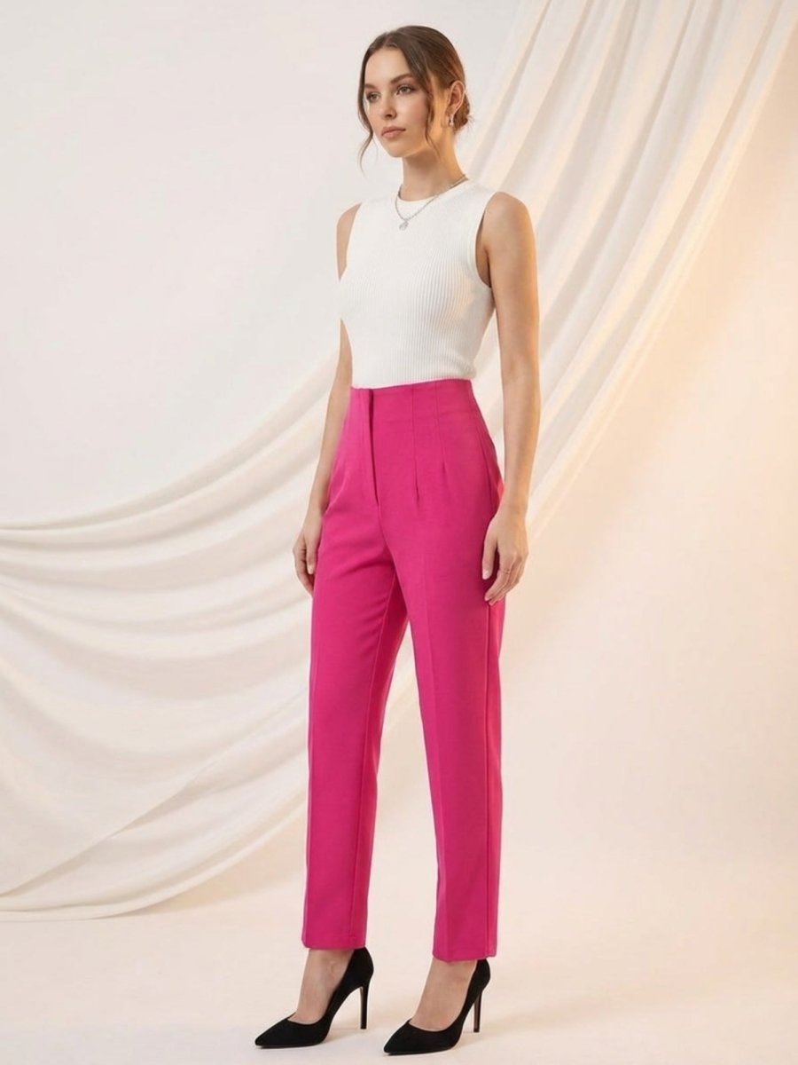 Women Solid Cotton Blend Narrow Fit Trouser - GAIIA